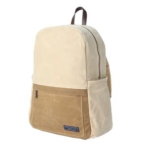 Vineyard Vines Tan and Cream Canvas Backpack